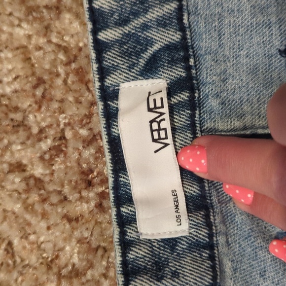 Los Angeles Vervet Button Down Mini Skirt Light Wash Distressed medium - Picture 3 of 6